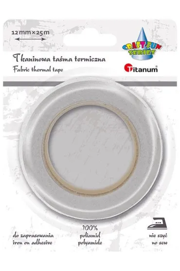 Titanum Ta�ma termiczna tkaninowa bia�a 12mm x 25m