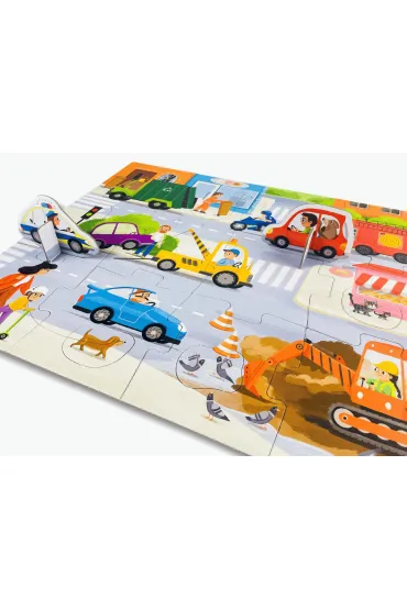 Puzzle Pojazdy + figurki Pierwsze puzzle Kapitan Nauka Edgard - Anna Zaj�c