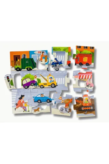 Puzzle Pojazdy + figurki Pierwsze puzzle Kapitan Nauka Edgard - Anna Zaj�c