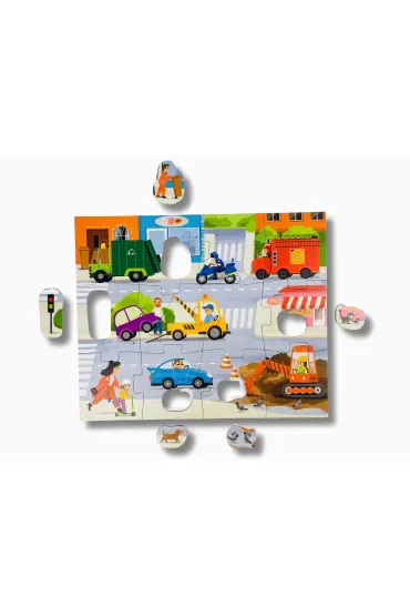 Puzzle Pojazdy + figurki Pierwsze puzzle Kapitan Nauka Edgard - Anna Zaj�c