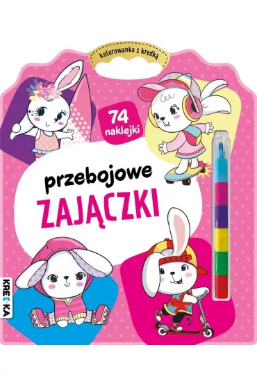 Przebojowe zaj�czki. Kolorowanka z kredk�
