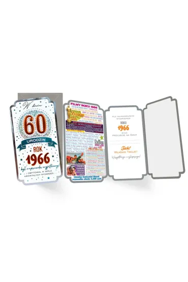 Kukartka Karnet PM-453 Urodziny 60  cyfry, roczniki  2026