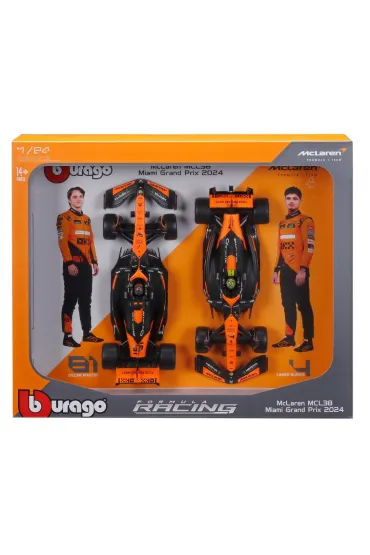 Bburago Model 1:24 McLaren MCL38 Norris Piastri zestaw bolid�w F1 18-28051