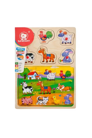 Puzzle drewniane 6 el. 2w1 pinezki ��ka Brimarex