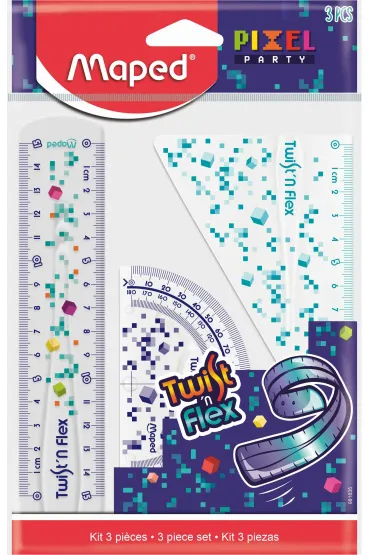 Maped Zestaw geometryczny Pixel Twist`n Flex nie�amliwy 3 elementy