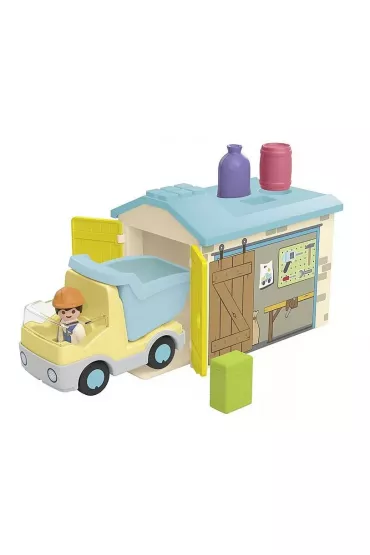 Playmobil Junior Ci�ar�wka z gara�em z funkcj� sortera 71686
