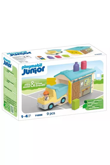 Playmobil Junior Ci�ar�wka z gara�em z funkcj� sortera 71686