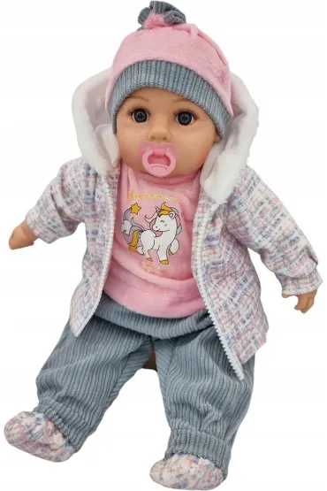 Lalka bobas m�wi i �piewa smoczek + butelka 45cm MarioToys