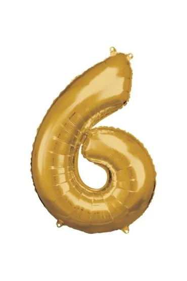 Amscan Balon foliowy cyfra 6 z�ota 60x86cm