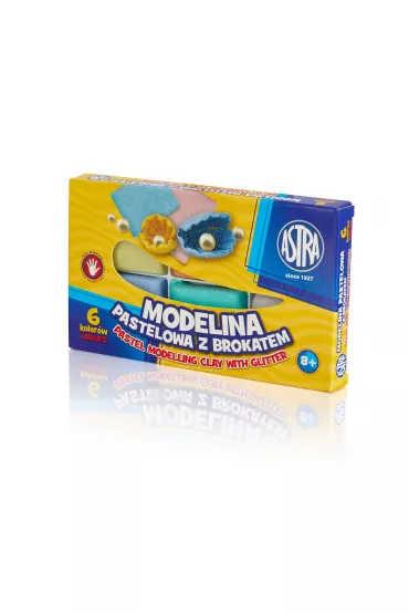 Astra Modelina pastelowa z brokatem 6 szt.