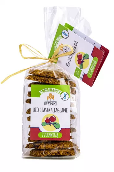 Irenki Ciastka jaglane z �urawin� bezglutenowe 150 g Bio