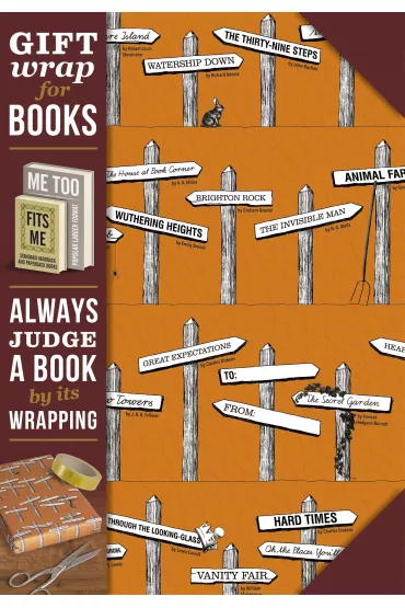 Gift wrap. Papier do ksi��ki. Novel signposts