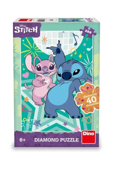 Puzzle 200 el. z diamencikami Stitch Dino Toys