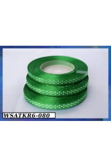 Wst��ka satynowa w kropki 6mm/22mb
