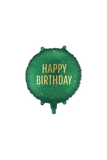 PartyDeco Balon foliowy pastylka Happy Birthday 35x35cm