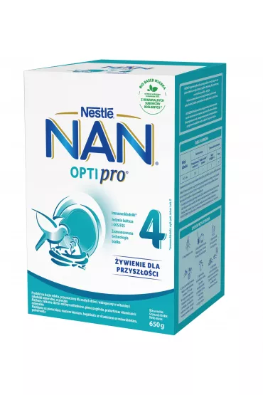 Nestle Nan Optipro 4 Junior Produkt na bazie mleka dla dzieci po 2. roku 650 g