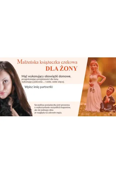 Ksi��eczka czekowa dla �ony GrajmyRazem