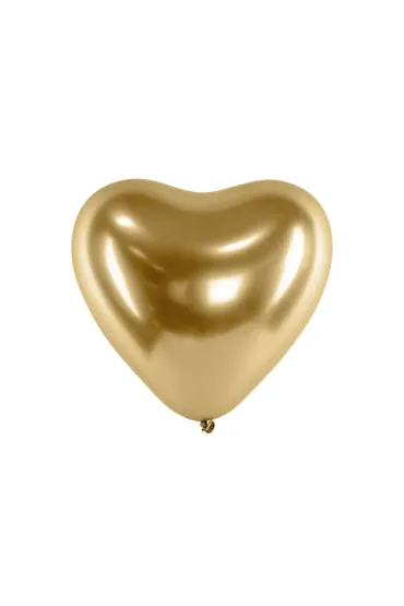 PartyDeco Balony Glossy 30cm, Serca, z�oty: 1op./50szt.