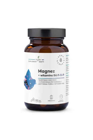 Aura Herbals Magnez + Witamina B6 (P-5-P) Suplement diety 60 kaps.