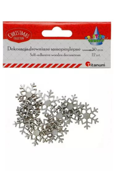 Titanum Drewniane p�atki �niegu samoprzylepne 12 szt.
