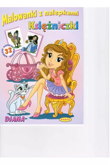 Malowanki z nalepkami. Ksi�niczki. Diana