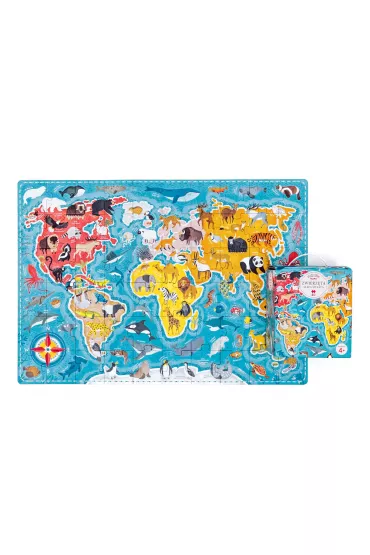 Puzzle 60 el. Puzzlove CzuCzu. Zwierzta. Mapa wiata Bright Junior Media