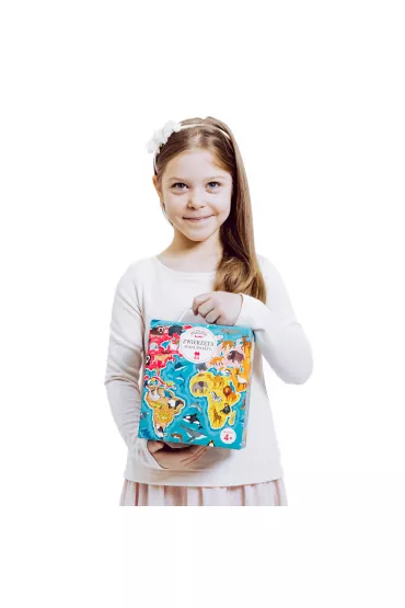 Puzzle 60 el. Puzzlove CzuCzu. Zwierzta. Mapa wiata Bright Junior Media