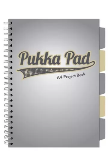 Pukka Pad Project Book A4 Grey Design Szary kratka, 80g 100 kartek