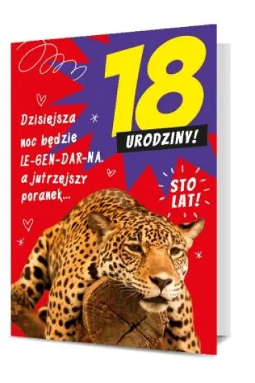 Pan Dragon Karnet B6 18-te urodziny lampart