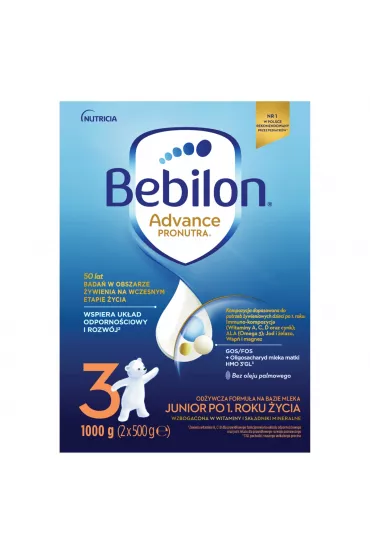 Bebilon 3 Advance Pronutra Junior Formua na bazie mleka po 1. roku ycia Zestaw 2 x 1000 g