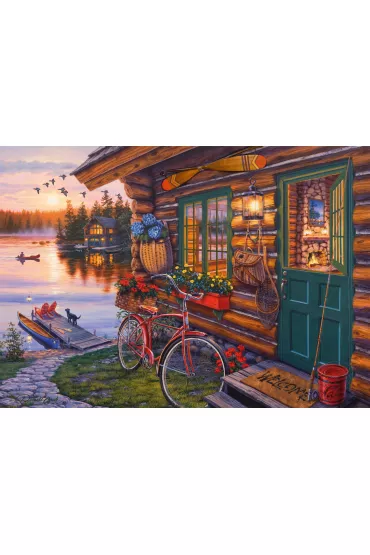 Puzzle 1000 el. PQ DARREL BUSH Domek nad jeziorem Schmidt - Darrel  Bush