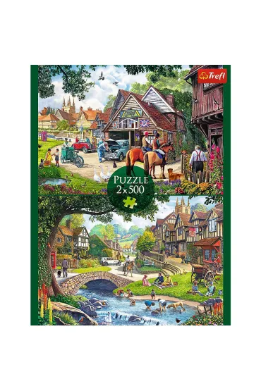 Puzzle 2x500 el. Sielankowe �ycie Trefl