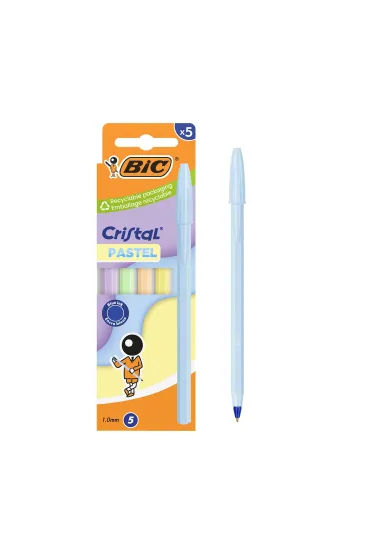 D�ugopis Cristal Pastel 1mm niebieski 5 szt BIC