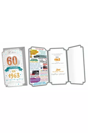Kukartka Karnet Urodziny 60