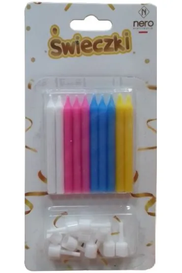 �wieczki na tort kolorowe 6cm 10 szt.