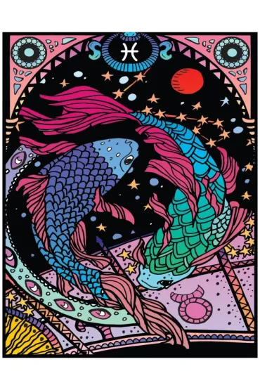 Kolorowanka welwetowa A4 Zodiak Ryby