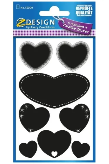 Avery Zweckform Naklejki foliowe &ndash; tablica serca, Avery