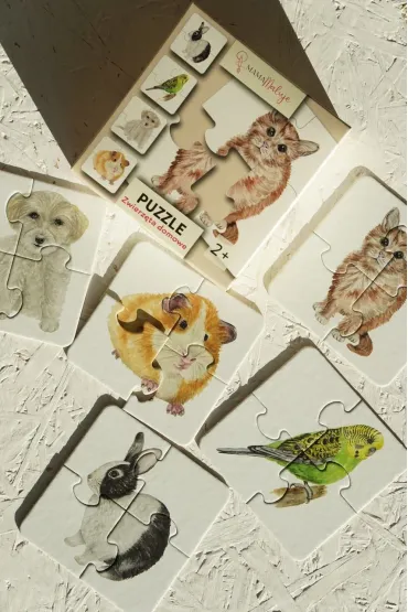 Puzzle 4 el. Zwierz�ta domowe Mama Maluje