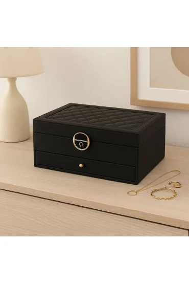 Atmosphera Szkatu�ka na bi�uteri� 24,5x17cm czarna