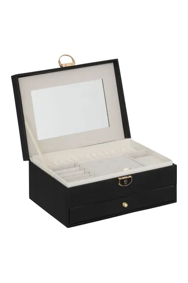 Atmosphera Szkatu�ka na bi�uteri� 24,5x17cm czarna