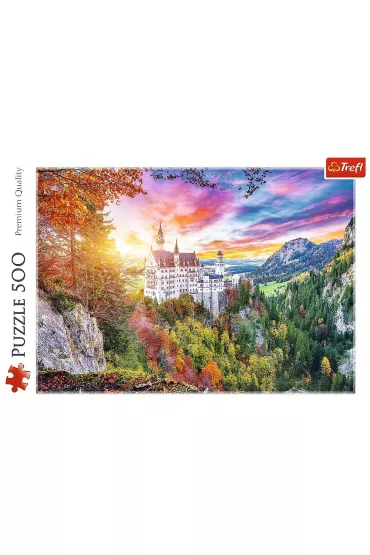 Puzzle 500 el. Widok na zamek Neuschwanstein Trefl