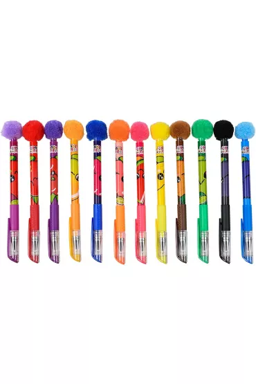 Canenco Pachn�ce d�ugopisy �elowe z pomponami Fruitysquad 12 szt.