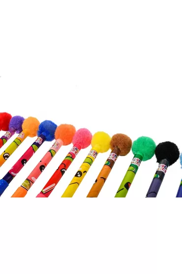 Canenco Pachn�ce d�ugopisy �elowe z pomponami Fruitysquad 12 szt.