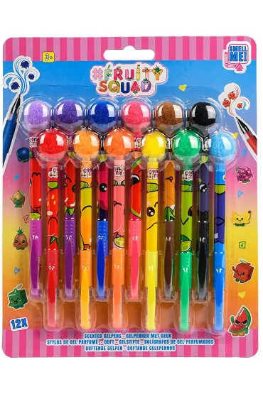 Canenco Pachn�ce d�ugopisy �elowe z pomponami Fruitysquad 12 szt.