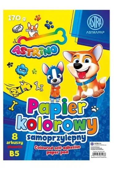 Astra Zeszyt papier�w kolorowych samoprzylepnych B5/8k