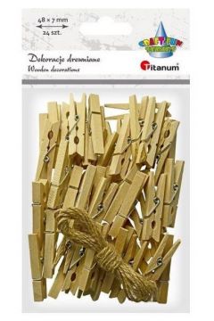 Titanum Klamerki drewniane naturalne 24 szt.