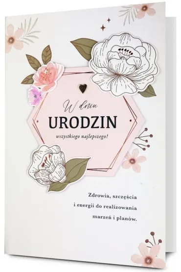 Karnet okazjonalny B6 z kopert� Urodziny Kwiaty PAN DRAGON HM200-3558