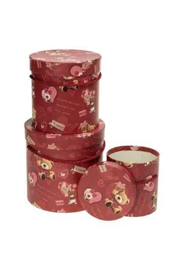 Pude�ko Flower Box 3 szt Mi� czerwony ROZETTE
