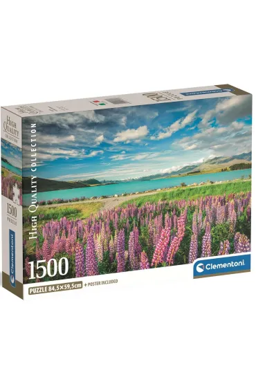Puzzle 1500 el. Lupins At Lake Tekapo Clementoni