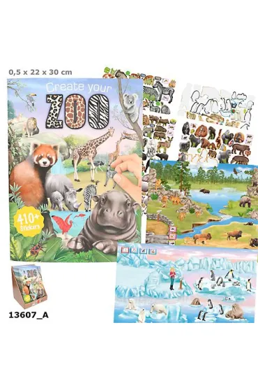 Zestaw kreatywny z naklejkami ZOO 13607A